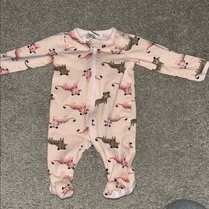 Pink Leopard Print Kids One Piece